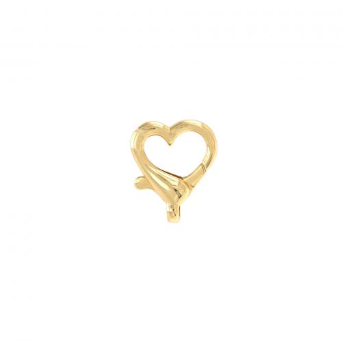 In ottone con chiusura, Cuore, Placcato oro 18K, DIY, assenza di nichel,piombo&cadmio, 21.50x25.50x6mm, Venduto da PC