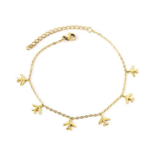 Anklet de acero inoxidable, acero inoxidable 304, con 5cm extender cadena, Joyería & diferentes estilos para la opción & para mujer, más colores para la opción, Vendido para aproximado 23 cm, aproximado 20 cm Sarta