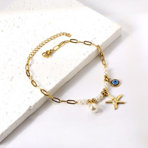 Roestvrijstalen Anklet, 304 roestvrij staal, gold plated, mode sieraden & verschillende stijlen voor de keuze & voor vrouw, nikkel, lood en cadmium vrij, Verkocht door PC