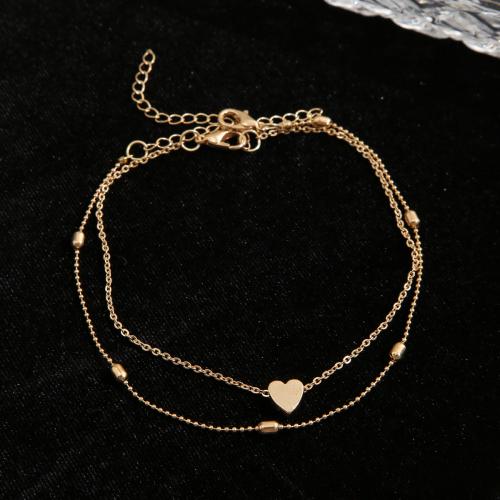 Zinc Alloy Anklet fashion jewelry & for woman Silver rhodium color nickel lead & cadmium free Sold By Set