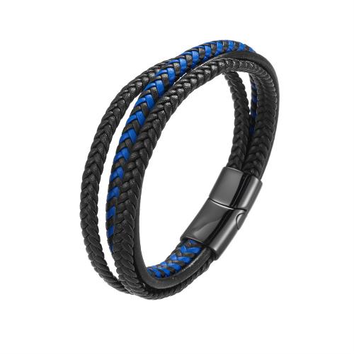 PU cavo bracciali, 304 acciaio inox, with PU microfibra, fatto a mano, unisex & formato differente per scelta, nessuno, Venduto da PC