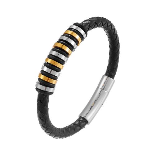 PU cavo bracciali, 304 acciaio inox, with PU microfibra, fatto a mano, unisex & formato differente per scelta, nessuno, Venduto da PC