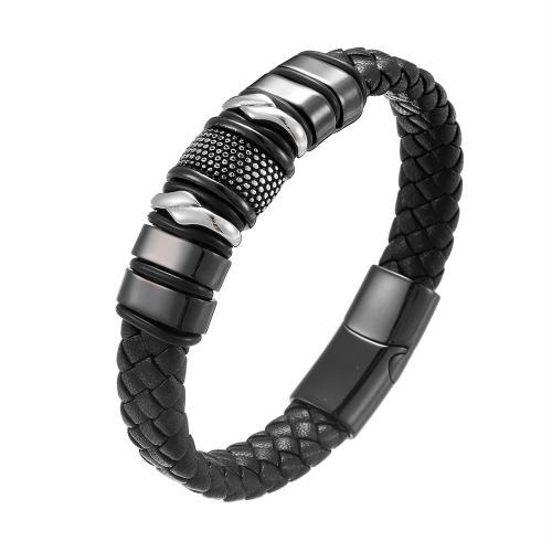 PU cavo bracciali, 304 acciaio inox, with PU microfibra, fatto a mano, unisex & formato differente per scelta, nessuno, Venduto da PC