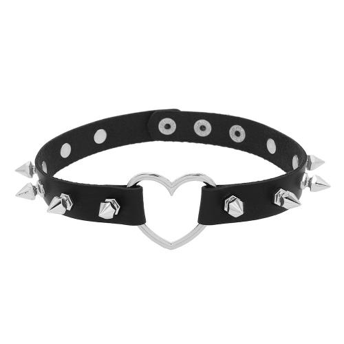 Faisean Choker muince, Sinc Alloy, le PU, lámhdhéanta, unisex, dubh, Díolta De réir PC