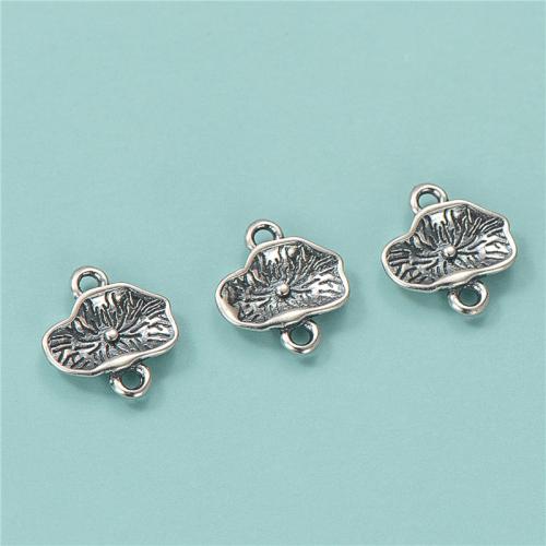 Connecteurs en argent Sterling 925, Lotus, Vintage & DIY, 9.30x9.80mm, Trou:Environ 1.2mm, Vendu par PC