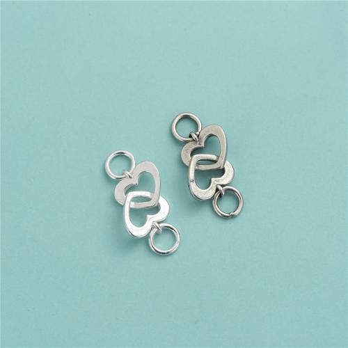 925 Sterlingsilber Schmuckverbinder, 925 Sterling Silber, Herz, DIY & hohl, keine, 9.50x23mm, Bohrung:ca. 4mm, verkauft von PC