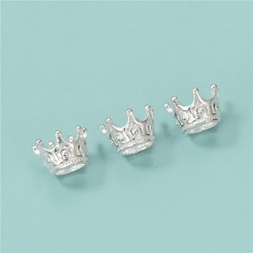 925 Sterling Silver Pärlor, Crown, polerad, DIY, silver, 10.50x7.50mm, Hål:Ca 5.5mm, Säljs av PC