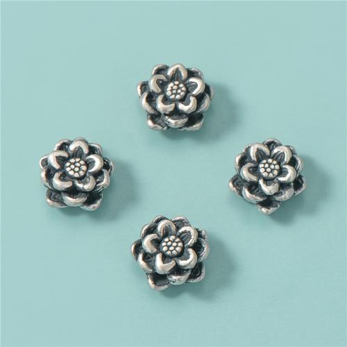 925 Contas de Prata Esterlina, 925 prata esterlina, Lotus, Vintage & DIY, 12x6.80mm, Buraco:Aprox 2mm, vendido por PC