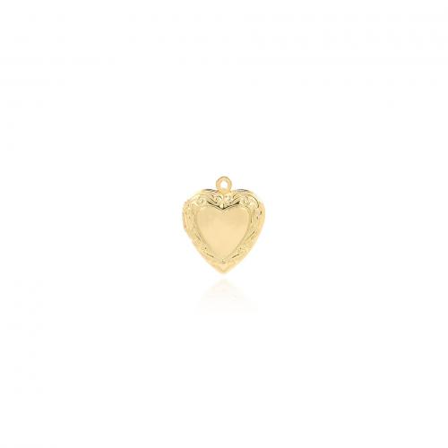 Messing locket hangers, Hart, 18K verguld, mode sieraden & DIY, nikkel, lood en cadmium vrij, 22.50x19x5.70mm, Verkocht door PC