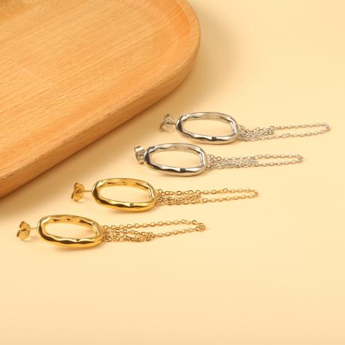 Stainless Steel Drop Earring 304 Stainless Steel Vacuum Ion Plating fashion jewelry & for woman Sold By Pair