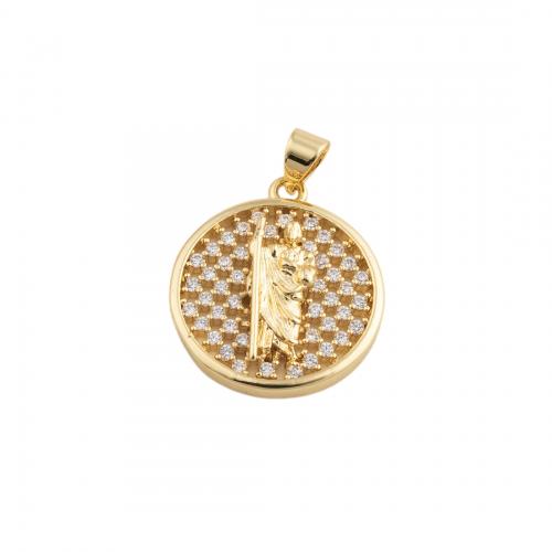 Cubic Zirconia Micro Pave Brass Pendant fashion jewelry & Unisex & micro pave cubic zirconia golden nickel lead & cadmium free Sold By PC