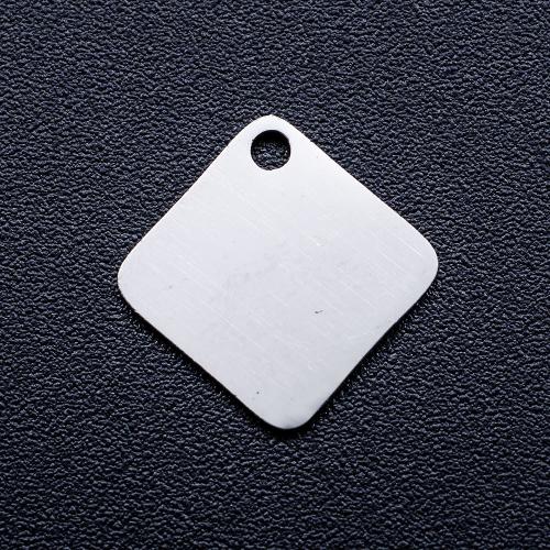 Titan -Anhänger, Titanstahl, Rhombus, poliert, DIY, originale Farbe, 10x10mm, ca. 10PCs/Tasche, verkauft von Tasche