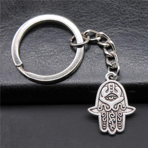 Zink Alloy Key Lås, med Järn, Hand, plated, mode smycken, silver, nickel, bly och kadmium gratis, 24x19mm, Säljs av PC