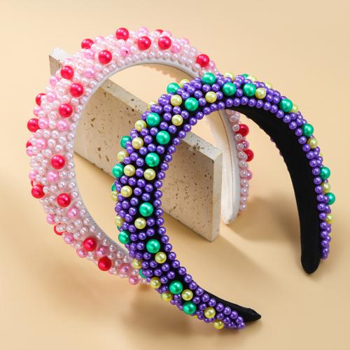 Hair Bands Velveteen with Sponge & Resin & Plastic Pearl for woman .5cm Sold By PC