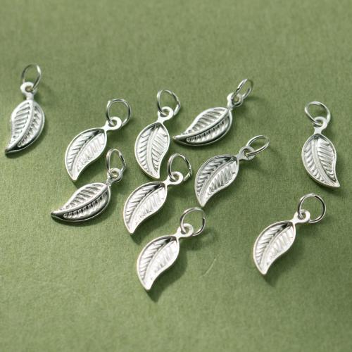 925 Sterling Silver hänge, Leaf, DIY, silver, 10x4.50x1mm, Säljs av PC