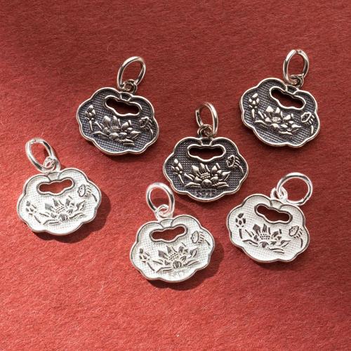 925 sidabro pakabukas, 925 Sterling Silver, Pasidaryk pats, daugiau spalvų pasirinkimas, 13.50x12x1.50mm, Pardavė PC