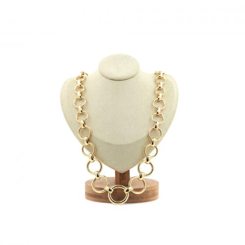 Brass Chain Necklace plated fashion jewelry & for woman nickel lead & cadmium free Length Approx 48 cm Sold By PC