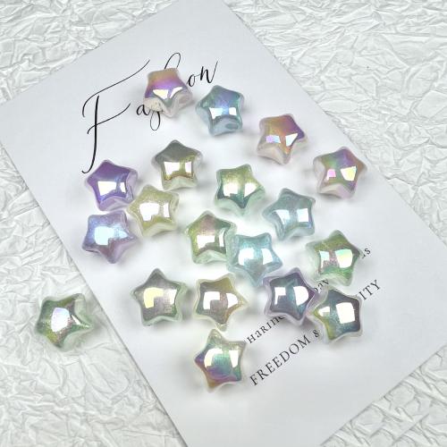 grânulos acrílicos Chapeados, acrilico, Estrela, platinado colorido, aleatoriamente enviado & DIY & Vario tipos a sua escolha, cores misturadas, 16mm, Aprox 200PCs/Bag, vendido por Bag