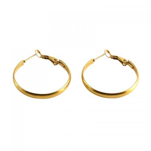 Mens pendiente de aro de acero inoxidable, acero inoxidable 304, 18K chapado en oro, Joyería & para mujer, libre de níquel, plomo & cadmio, 30mm, Vendido por Par