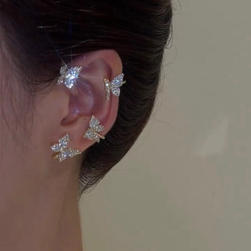 Zinklegierung Ohrring Wickeln, plattiert, verschiedene Stile für Wahl & für Frau & mit Strass, earring length 35-150mm, verkauft von PC