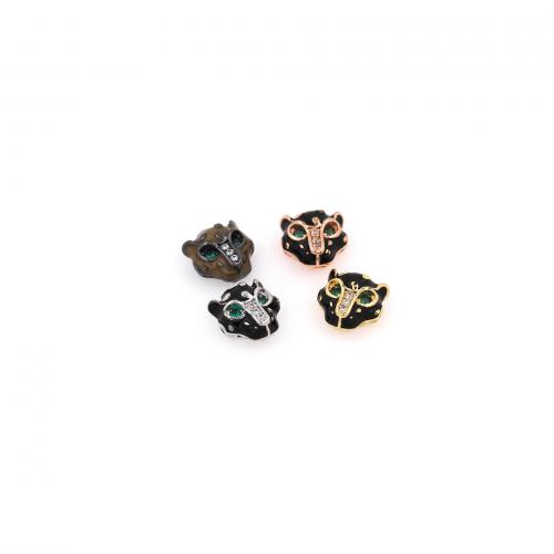 Kubik Zirkonium mikro bana Mässing hängande, Leopard, plated, mode smycken & DIY & micro bana cubic zirconia & emalj, fler färger för val, nickel, bly och kadmium gratis, 11x11x5.80mm, Säljs av PC