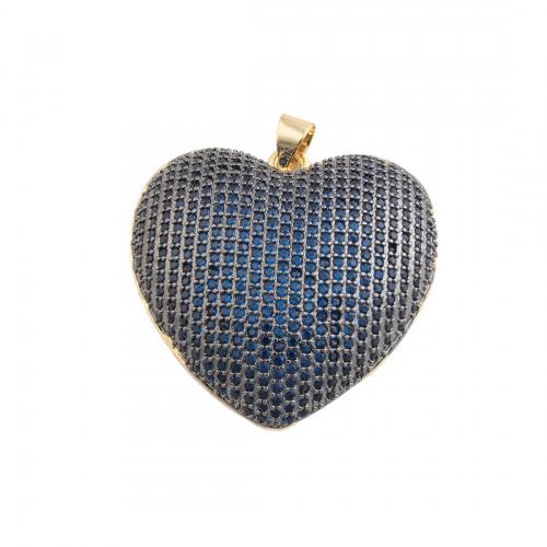 Cubic Zirconia Micro Pave Brass Pendant Heart fashion jewelry & Unisex & micro pave cubic zirconia nickel lead & cadmium free Sold By PC