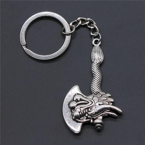 Zinc Alloy Key Clasp with Iron Axe plated fashion jewelry silver color nickel lead & cadmium free 20mm Sold By PC