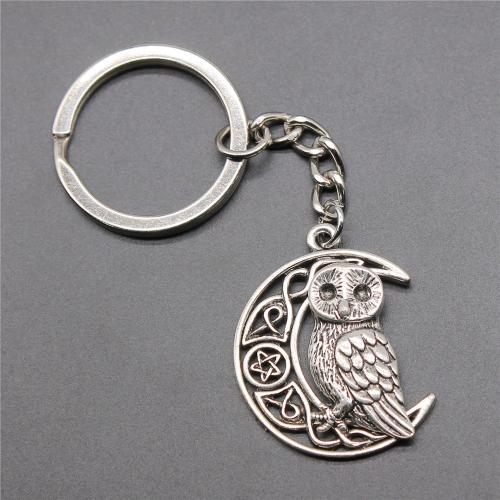 Zink Alloy Key Lås, med Järn, Owl, plated, mode smycken, silver, nickel, bly och kadmium gratis, 26x33mm, Säljs av PC