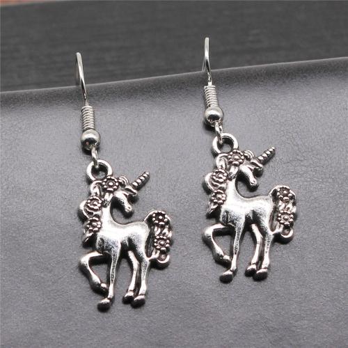 Pendientes de Aleación de Zinc, Caballo, chapado, Joyería, más colores para la opción, libre de níquel, plomo & cadmio, 15x23mm, Vendido por Par