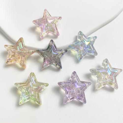 Abalorios de Acrílicos Chapados, Acrílico, Estrella, chapado en UV, Bricolaje & luminoso, más colores para la opción, 25mm, aproximado 10PCs/Bolsa, Vendido por Bolsa