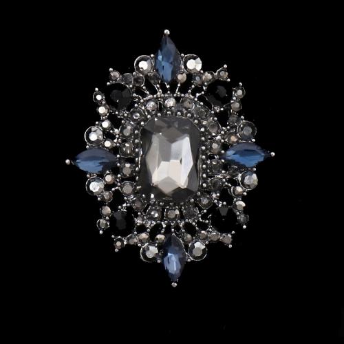 Zinc Alloy Broche Finde, forgyldt, du kan DIY & med rhinestone, flere farver til valg, nikkel, bly & cadmium fri, 35x43mm, Solgt af PC