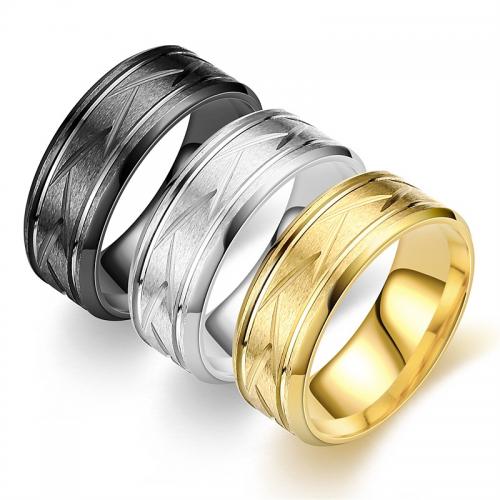 Titanium Steel Finger Ring fashion jewelry & Unisex width 8mm thickness 2mm Sold By PC