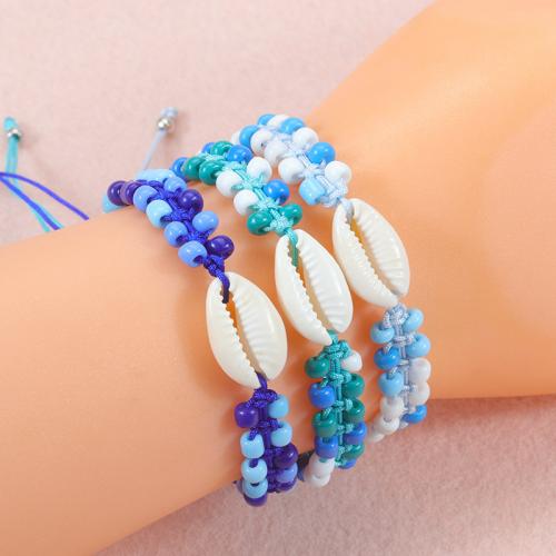 Pulseras de Moda, Cordón de nudo, con Nácar & resina, Nácar, hecho a mano, Joyería & unisexo & ajustable, más colores para la opción, longitud aproximado 16-30 cm, Vendido por UD