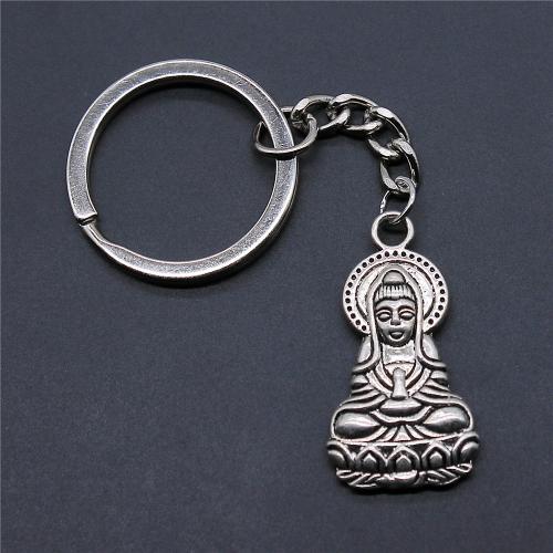 Zinc Alloy klíč spony, Zinek, s Železo, Buddha, á, módní šperky, více barev na výběr, nikl, olovo a kadmium zdarma, 34x18mm, Prodáno By PC