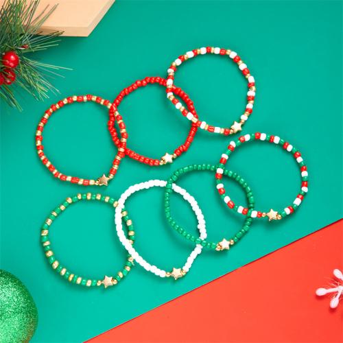 Bijoux bracelets de mode, argile de polymère, fait à la main, Conception de Noël & bijoux de mode & styles différents pour le choix & pour femme, Longueur Environ 7.08 pouce, Vendu par fixé