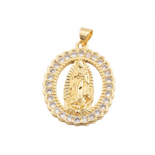 Cubic Zirconia Micro Pave Brass Pendant fashion jewelry & Unisex & micro pave cubic zirconia golden nickel lead & cadmium free Sold By PC