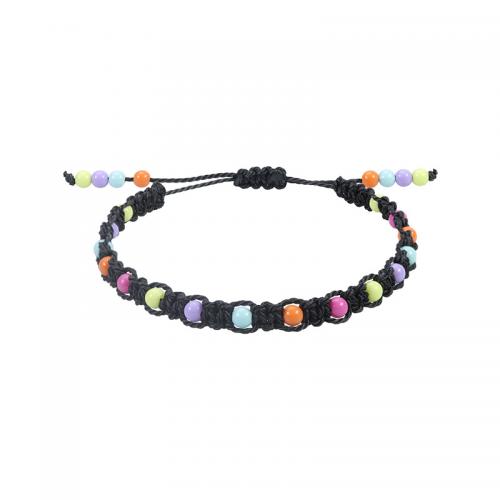 Moda crear pulseras de cordón de cera, con resina & aleación de zinc, hecho a mano, Joyería & ajustable & diferentes estilos para la opción, más colores para la opción, longitud aproximado 14-26 cm, Vendido por UD