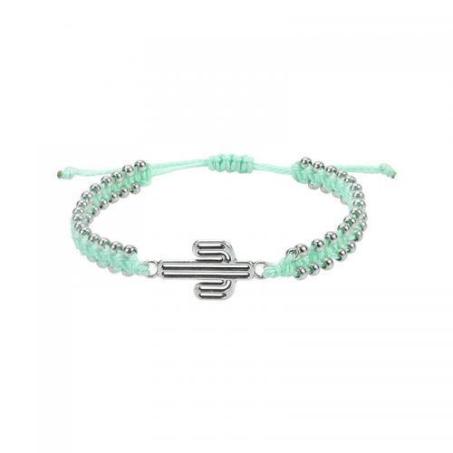 Trendy Wax cord armbanden, met Hars & Zinc Alloy, handgemaakt, mode sieraden & verstelbaar & verschillende stijlen voor de keuze, meer kleuren voor de keuze, Lengte Ca 14-26 cm, Verkocht door PC