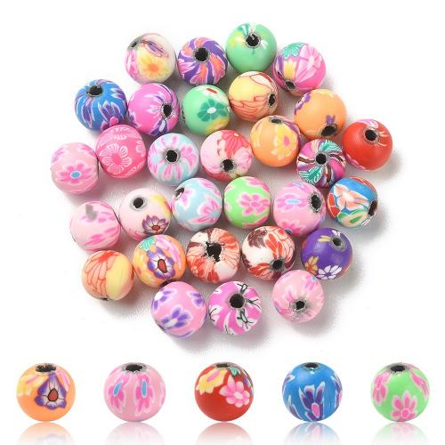 Polimero-Clay-Beads, argilla polimero, Cerchio, DIY, colori misti, 30PC/borsa, Venduto da borsa