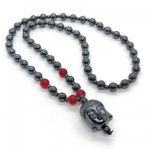 Hematite Geansaí Necklace, snasta, unisex, dubh, Fad 50 cm, Díolta De réir PC