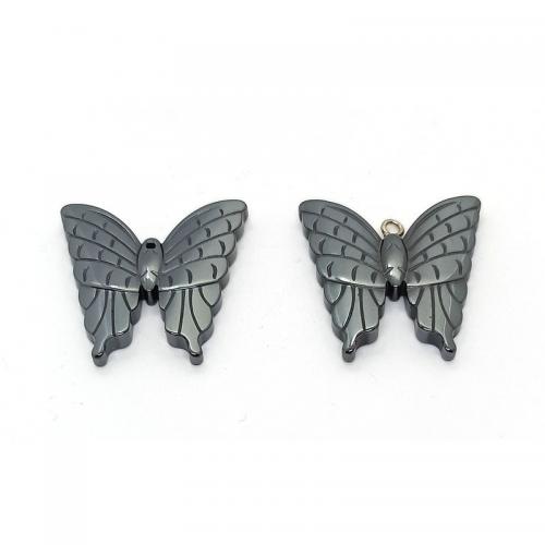 Hæmatit Pendel, Butterfly, poleret, du kan DIY, flere farver til valg, 4x31x32mm, Solgt af PC