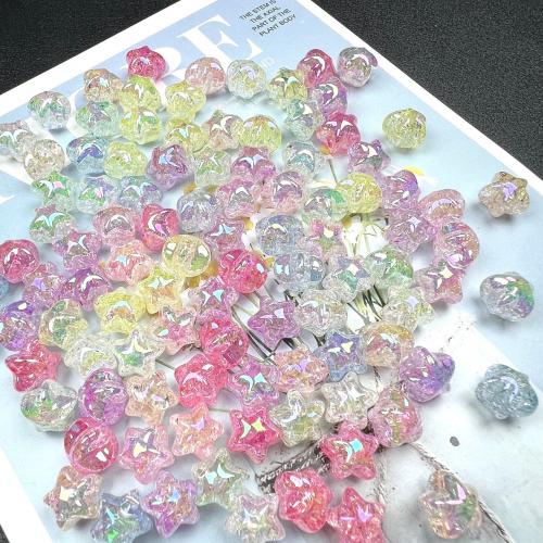 Perles  acrylique plaqué , étoile, Placage coloré, DIY & styles différents pour le choix, couleurs mélangées, 12mm, Environ 200PC/sac, Vendu par sac