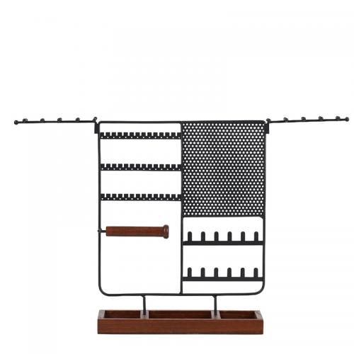 Exposição de jóias de moda, ferro, with madeira, destacável & multifuncional, preto, níquel, chumbo e cádmio livre, 565x100x360mm, vendido por PC