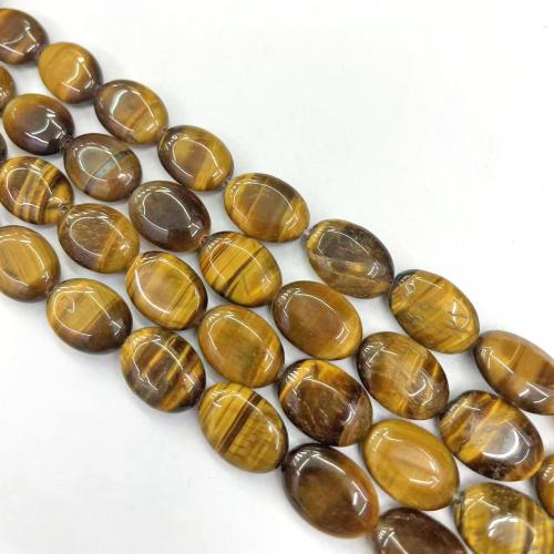 Tiger Eye Beads, Oval, du kan DIY, blandede farver, 14x10mm, Ca. 26pc'er/Strand, Solgt af Strand