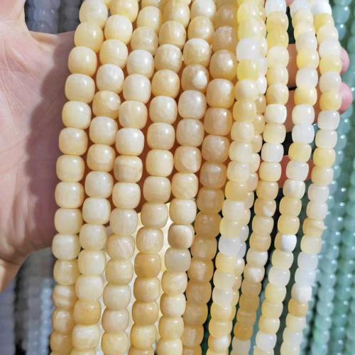 Natural Jade Beads Pale Brown Jade DIY yellow Sold By Strand