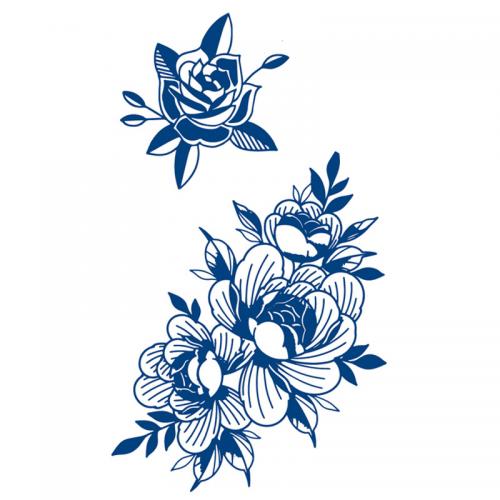 Tattoo sticker, Papier, verschillende ontwerpen voor de keuze, blauw, 180x110mm, 10pC's/Lot, Verkocht door Lot