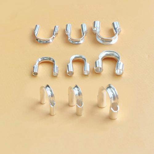 925 sterling zilver draadvangkappen, Letter U, gepolijst, DIY & verschillende grootte voor keus, zilver, Verkocht door PC