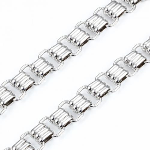 Stainless Steel Nekclace Chain, 304 roestvrij staal, elektrolysatie, DIY, nikkel, lood en cadmium vrij, 15.50x7mm, Verkocht door m