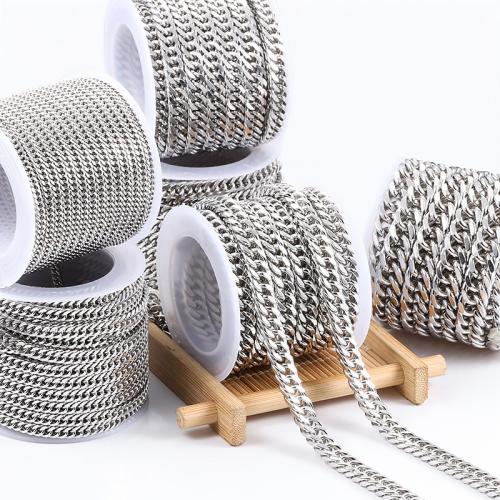 Stainless Steel Nekclace Chain, 304 roestvrij staal, DIY & verschillende grootte voor keus, nikkel, lood en cadmium vrij, Ca 5m/Bag, Verkocht door Bag