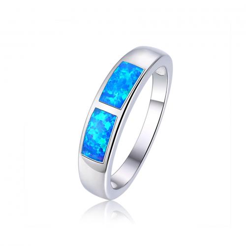 Sterling Silver smycken finger ring, 925 sterling silver, med Opal, mode smycken & för kvinna, nickel, bly och kadmium gratis, Storlek:7, Säljs av PC